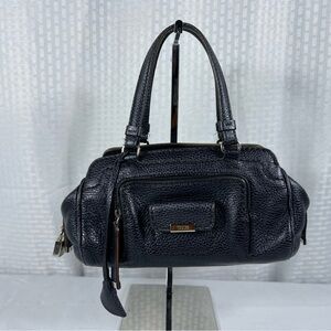 3146: Tod’s Black Pebbled Leather Satchel Lock & Key Italy